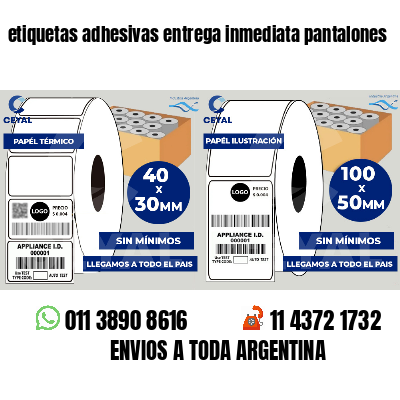 etiquetas adhesivas entrega inmediata pantalones