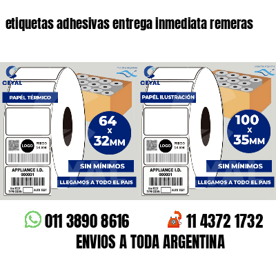 etiquetas adhesivas entrega inmediata remeras