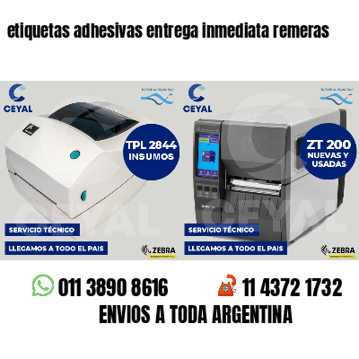 etiquetas adhesivas entrega inmediata remeras