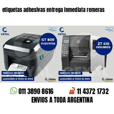 etiquetas adhesivas entrega inmediata remeras