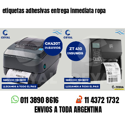 etiquetas adhesivas entrega inmediata ropa