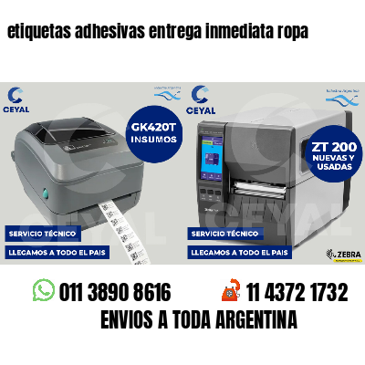 etiquetas adhesivas entrega inmediata ropa