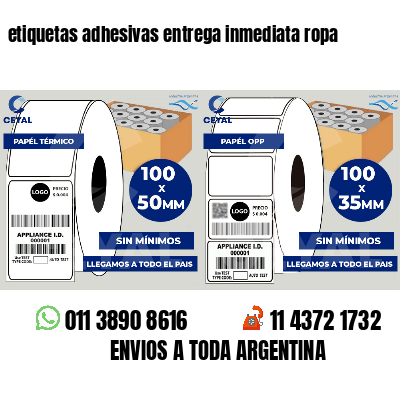 etiquetas adhesivas entrega inmediata ropa