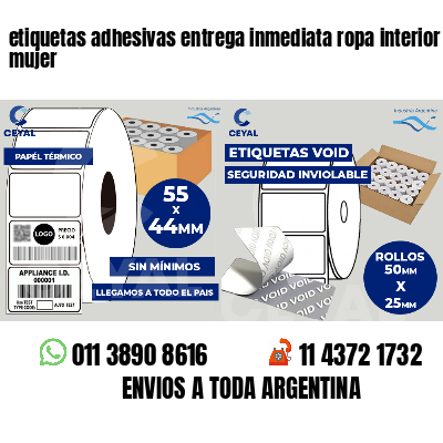 etiquetas adhesivas entrega inmediata ropa interior mujer