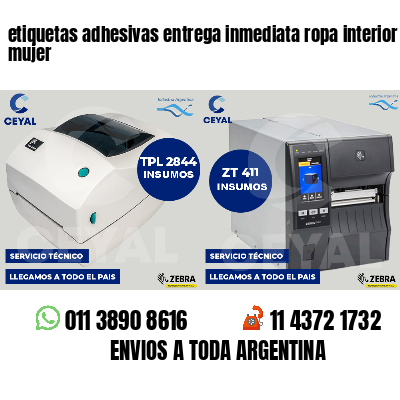 etiquetas adhesivas entrega inmediata ropa interior mujer