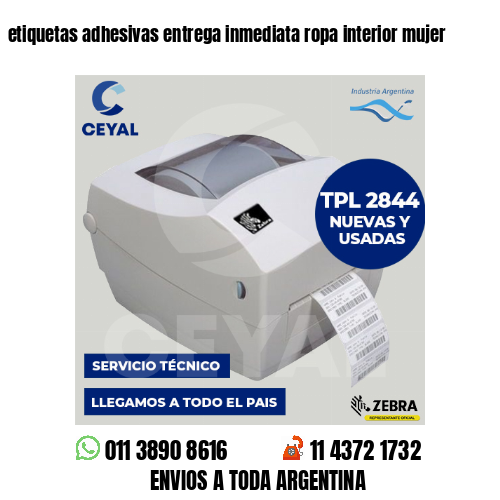 etiquetas adhesivas entrega inmediata ropa interior mujer