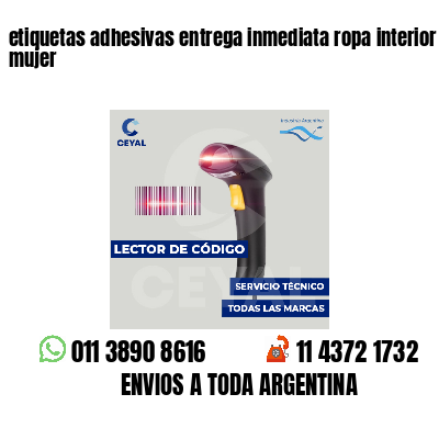 etiquetas adhesivas entrega inmediata ropa interior mujer