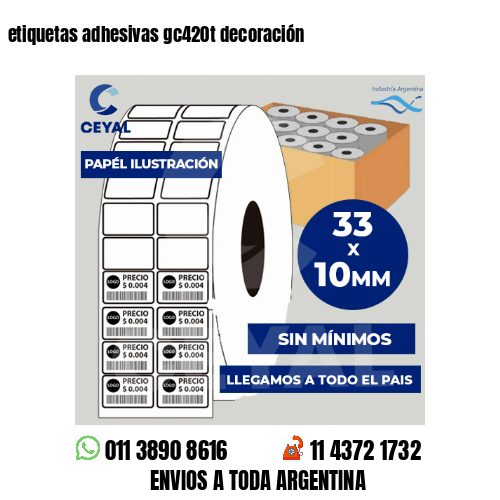 etiquetas adhesivas gc420t decoración