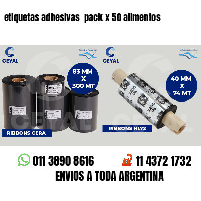 etiquetas adhesivas  pack x 50 alimentos