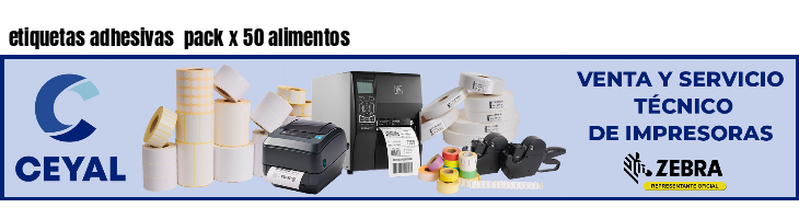 etiquetas adhesivas  pack x 50 alimentos