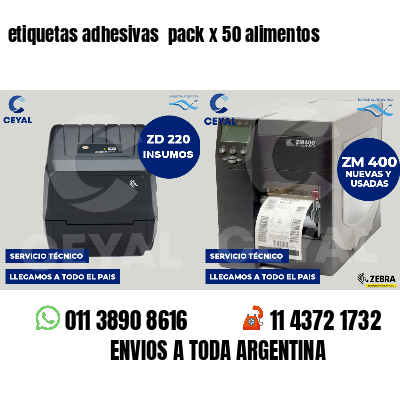 etiquetas adhesivas  pack x 50 alimentos