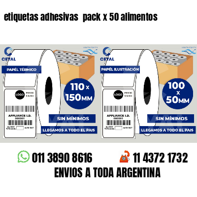 etiquetas adhesivas  pack x 50 alimentos