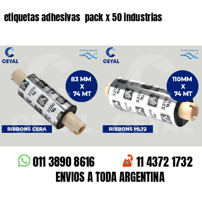 etiquetas adhesivas  pack x 50 industrias