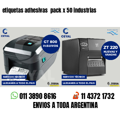 etiquetas adhesivas  pack x 50 industrias