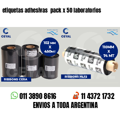 etiquetas adhesivas  pack x 50 laboratorios