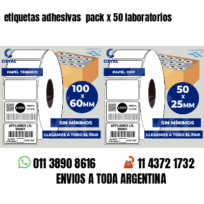 etiquetas adhesivas  pack x 50 laboratorios