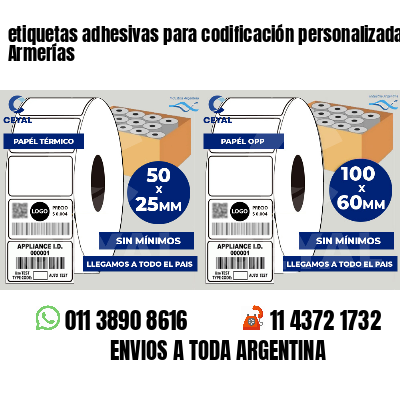 etiquetas adhesivas para codificación personalizada Armerías