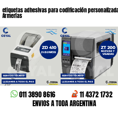 etiquetas adhesivas para codificación personalizada Armerías