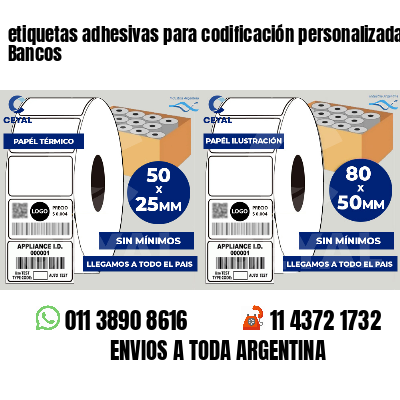 etiquetas adhesivas para codificación personalizada Bancos