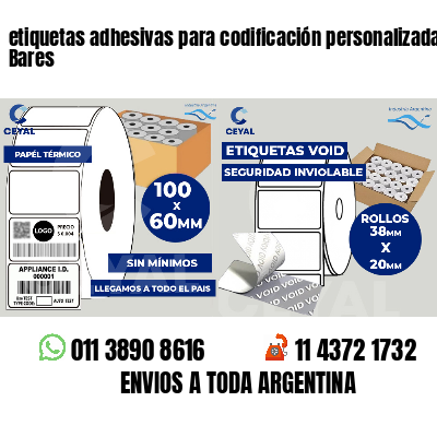 etiquetas adhesivas para codificación personalizada Bares