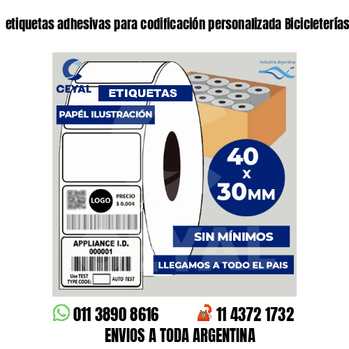 etiquetas adhesivas para codificación personalizada Bicicleterías