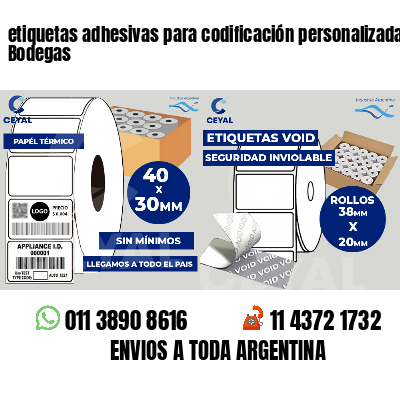etiquetas adhesivas para codificación personalizada Bodegas