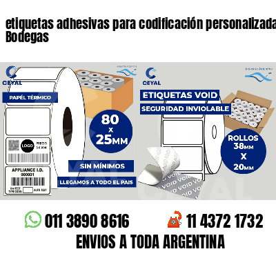 etiquetas adhesivas para codificación personalizada Bodegas