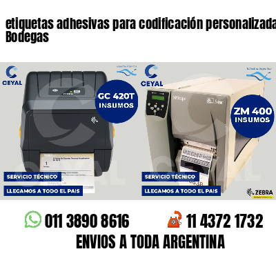 etiquetas adhesivas para codificación personalizada Bodegas