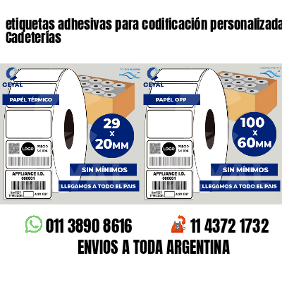 etiquetas adhesivas para codificación personalizada Cadeterías