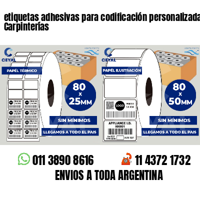 etiquetas adhesivas para codificación personalizada Carpinterías