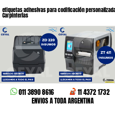 etiquetas adhesivas para codificación personalizada Carpinterías