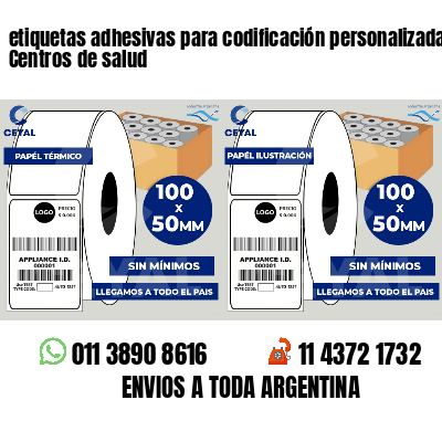 etiquetas adhesivas para codificación personalizada Centros de salud