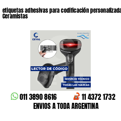 etiquetas adhesivas para codificación personalizada Ceramistas