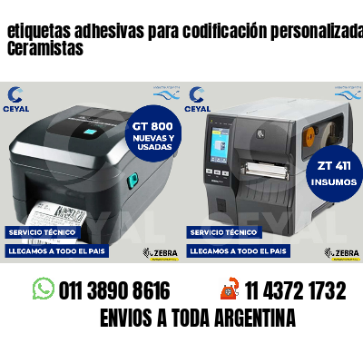 etiquetas adhesivas para codificación personalizada Ceramistas