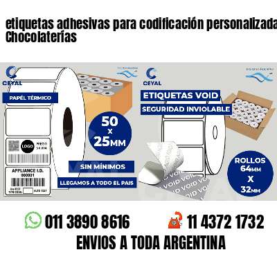 etiquetas adhesivas para codificación personalizada Chocolaterías