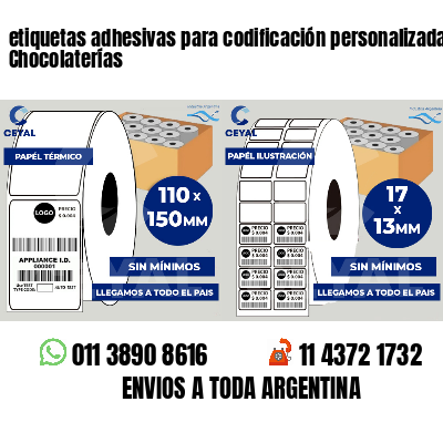 etiquetas adhesivas para codificación personalizada Chocolaterías