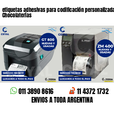 etiquetas adhesivas para codificación personalizada Chocolaterías