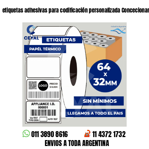etiquetas adhesivas para codificación personalizada Concecionaria