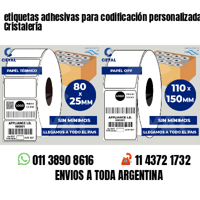 etiquetas adhesivas para codificación personalizada Cristalería