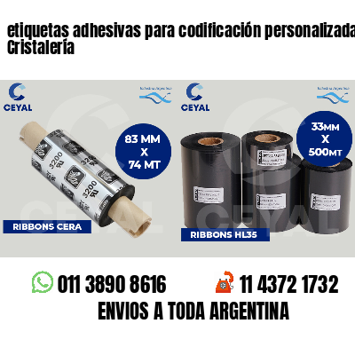 etiquetas adhesivas para codificación personalizada Cristalería