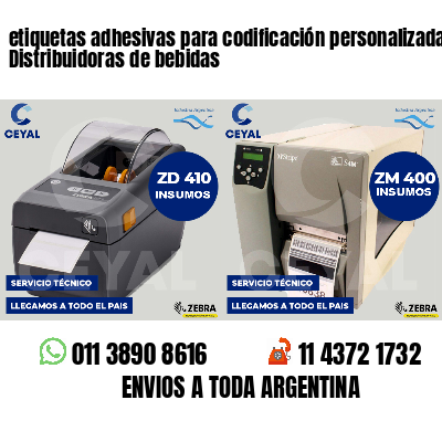 etiquetas adhesivas para codificación personalizada Distribuidoras de bebidas
