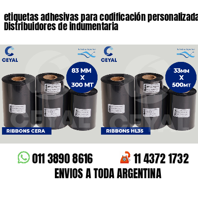 etiquetas adhesivas para codificación personalizada Distribuidores de indumentaria