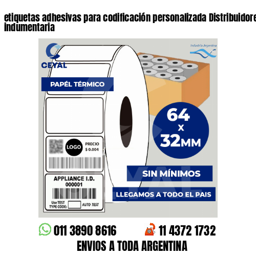 etiquetas adhesivas para codificación personalizada Distribuidores de indumentaria