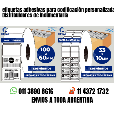 etiquetas adhesivas para codificación personalizada Distribuidores de indumentaria