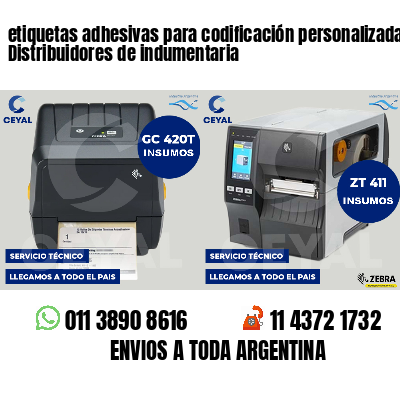 etiquetas adhesivas para codificación personalizada Distribuidores de indumentaria