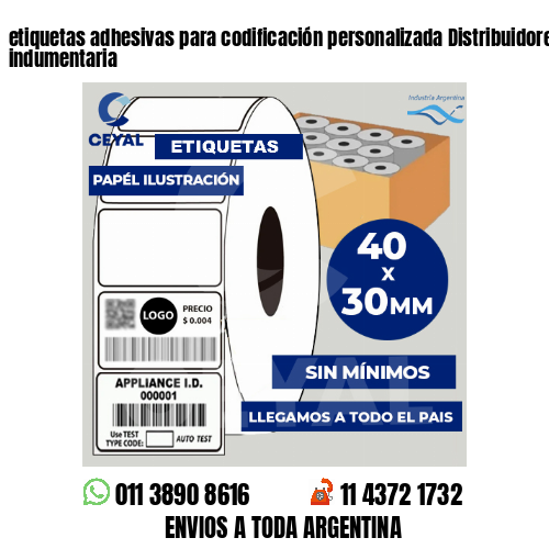 etiquetas adhesivas para codificación personalizada Distribuidores de indumentaria