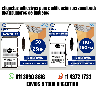 etiquetas adhesivas para codificación personalizada Distribuidores de juguetes