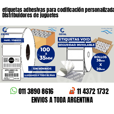 etiquetas adhesivas para codificación personalizada Distribuidores de juguetes