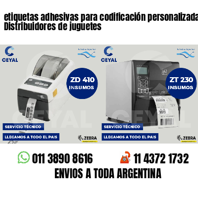 etiquetas adhesivas para codificación personalizada Distribuidores de juguetes