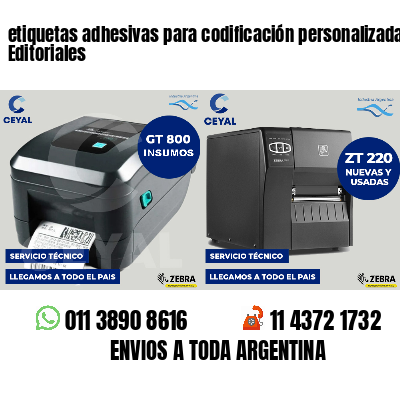 etiquetas adhesivas para codificación personalizada Editoriales